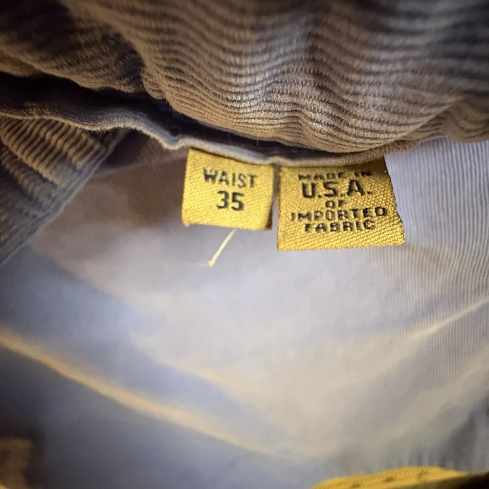 VTG Bills Khakis Men's 35 (34.5x10.5) Blue Corduroy Shorts USA Preppy SEE DESC